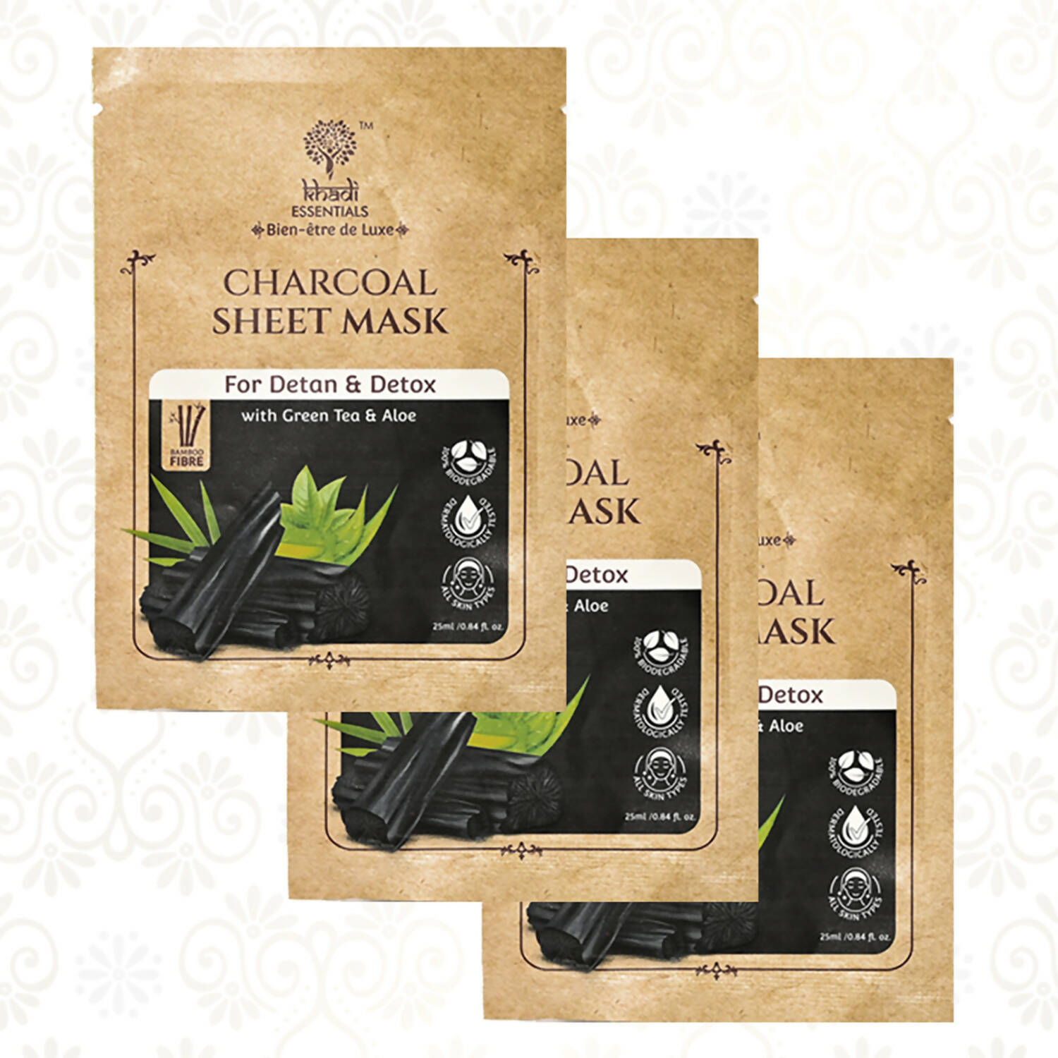 Khadi Essentials Charcoal Serum Sheet Mask - Distacart