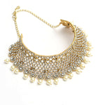 Thumbnail for Mominos Fashion Johar Kamal Traditional Rajwadi Design Heavy Golden Necklace Set - Distacart