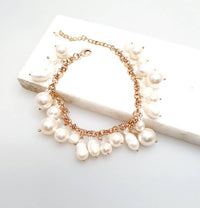 Thumbnail for Bling Accessories Baroque & Swarovski Glass Pearls Long Charm Bracelet