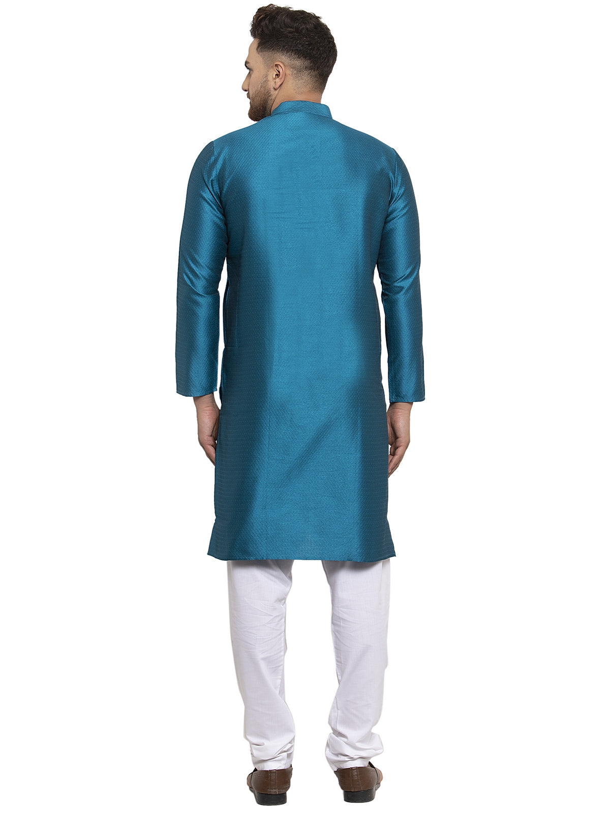 Jompers Men's Peacock Jacquard Kurta Payjama Sets