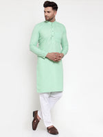 Thumbnail for Jompers Men Green & White Solid Kurta Only - Distacart