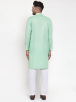 Thumbnail for Jompers Men Green & White Solid Kurta with Churidar - Distacart