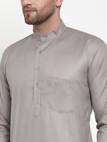 Thumbnail for Jompers Men Grey & White Solid Kurta with Churidar - Distacart