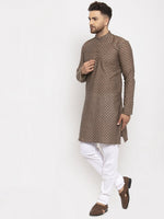 Thumbnail for Jompers Men Grey Cotton Printed Kurta Only - Distacart