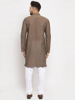 Thumbnail for Jompers Men Grey Cotton Printed Kurta Only - Distacart