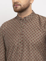 Thumbnail for Jompers Men Grey Cotton Printed Kurta with Pyjamas - Distacart
