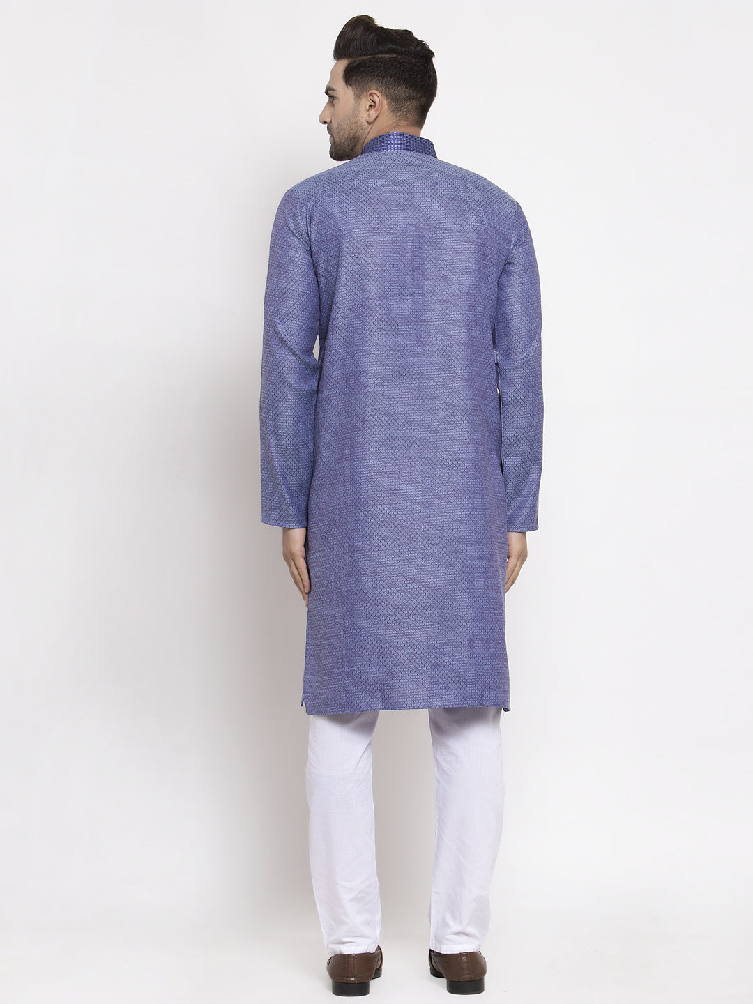 Jompers Men Blue Embroidered Kurta with Pyjamas - Distacart