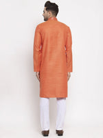 Thumbnail for Jompers Men Orange Embroidered Kurta Only - Distacart