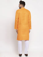 Thumbnail for Jompers Men's Beautiful Yellow Woven Kurta Payjama Sets