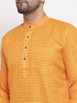 Jompers Men's Beautiful Yellow Woven Kurta Payjama Sets