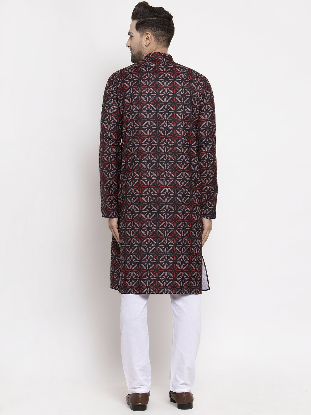 Jompers Men Brown Printed Kurta with Churidar - Distacart