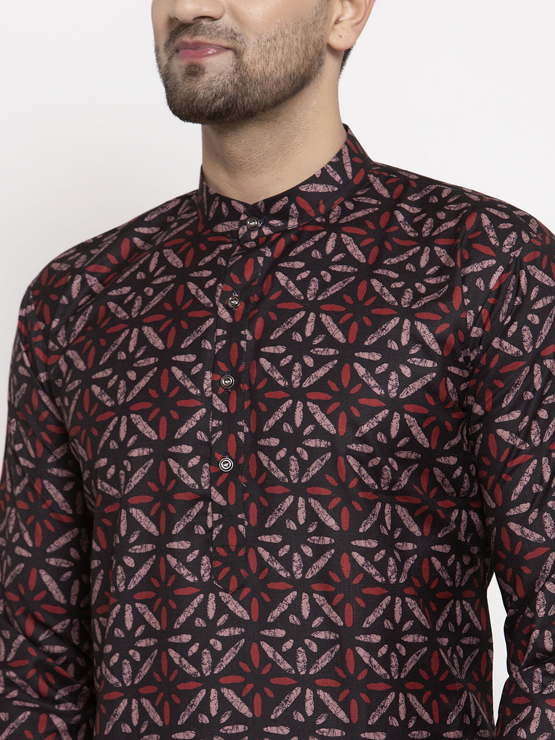 Jompers Men Brown Printed Kurta with Churidar - Distacart