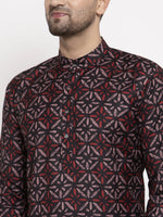 Thumbnail for Jompers Men Brown Printed Kurta with Churidar - Distacart