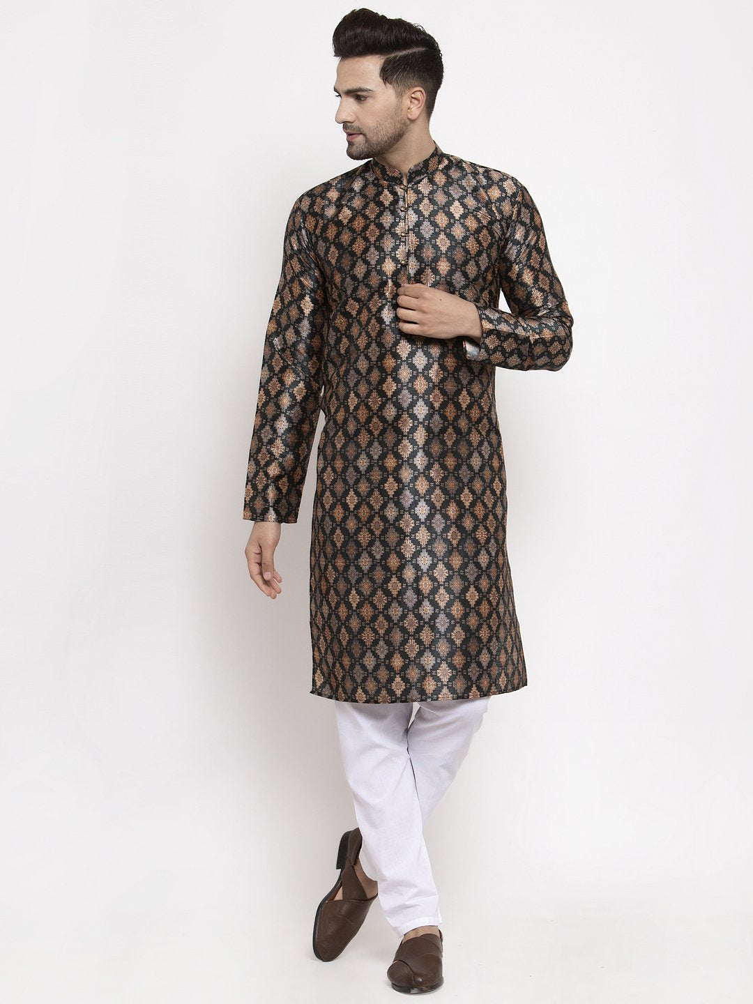Jompers Men Black Printed Kurta Only - Distacart