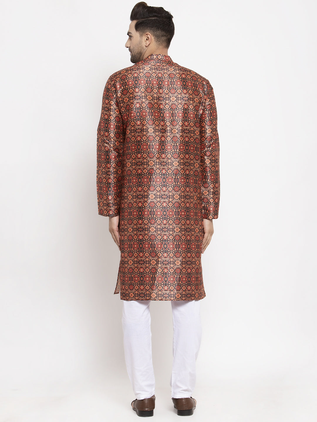 Jompers Men Multi-colour Printed Kurta with Pyjamas (Black) - Distacart