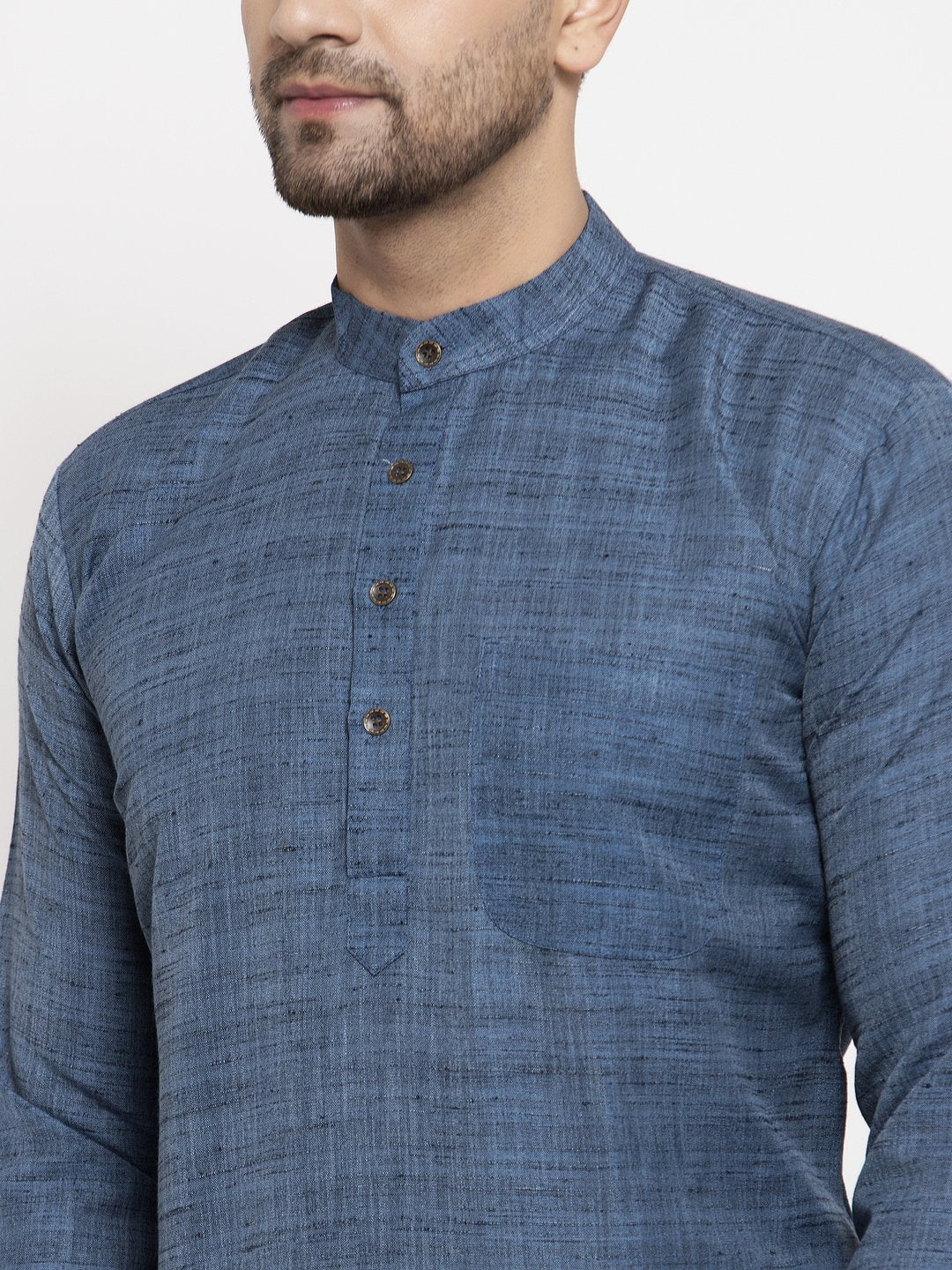 Jompers Men Blue Self Design Kurta Only - Distacart