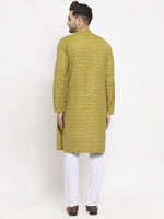 Thumbnail for Jompers Men Green Self Design Kurta Only - Distacart