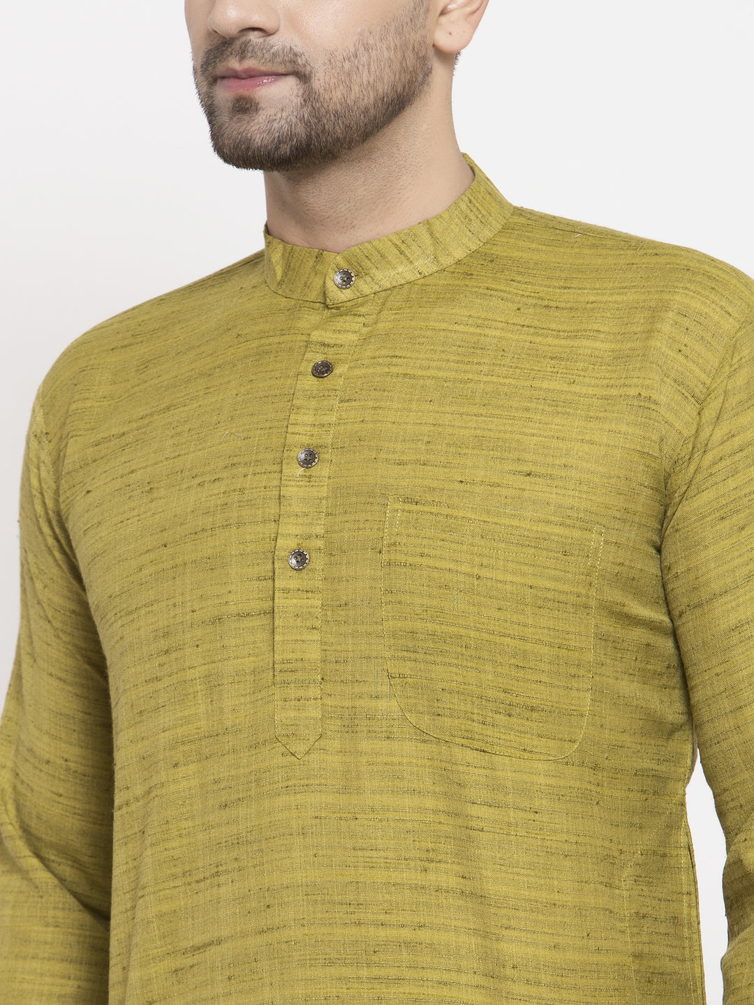 Jompers Men Green Self Design Kurta with Pyjamas - Distacart