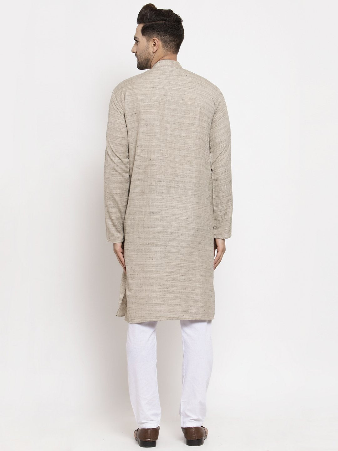 Jompers Men Grey Self Design Kurta Only - Distacart