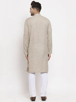 Thumbnail for Jompers Men Grey Self Design Kurta Only - Distacart