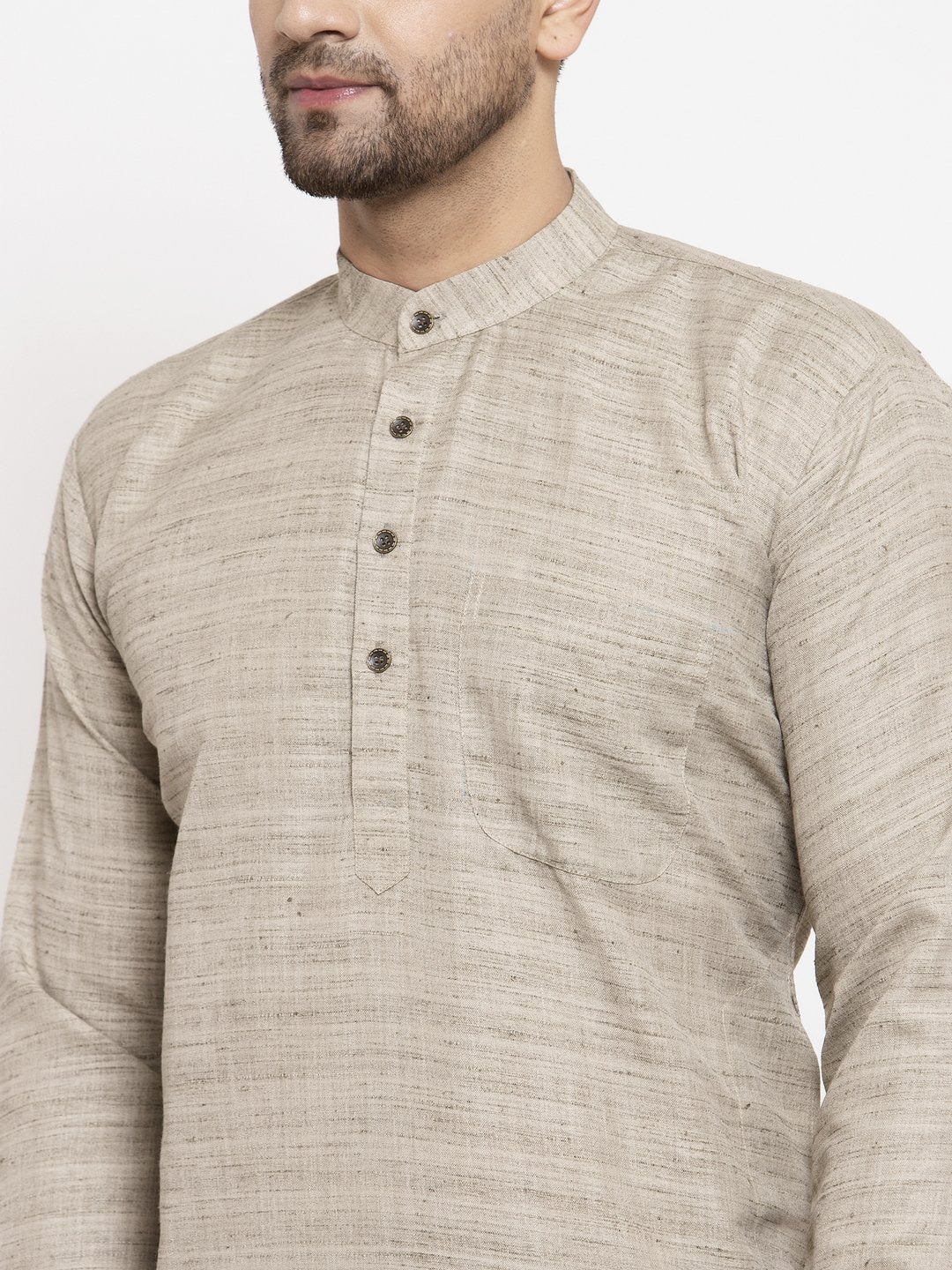 Jompers Men Grey Self Design Kurta Only - Distacart