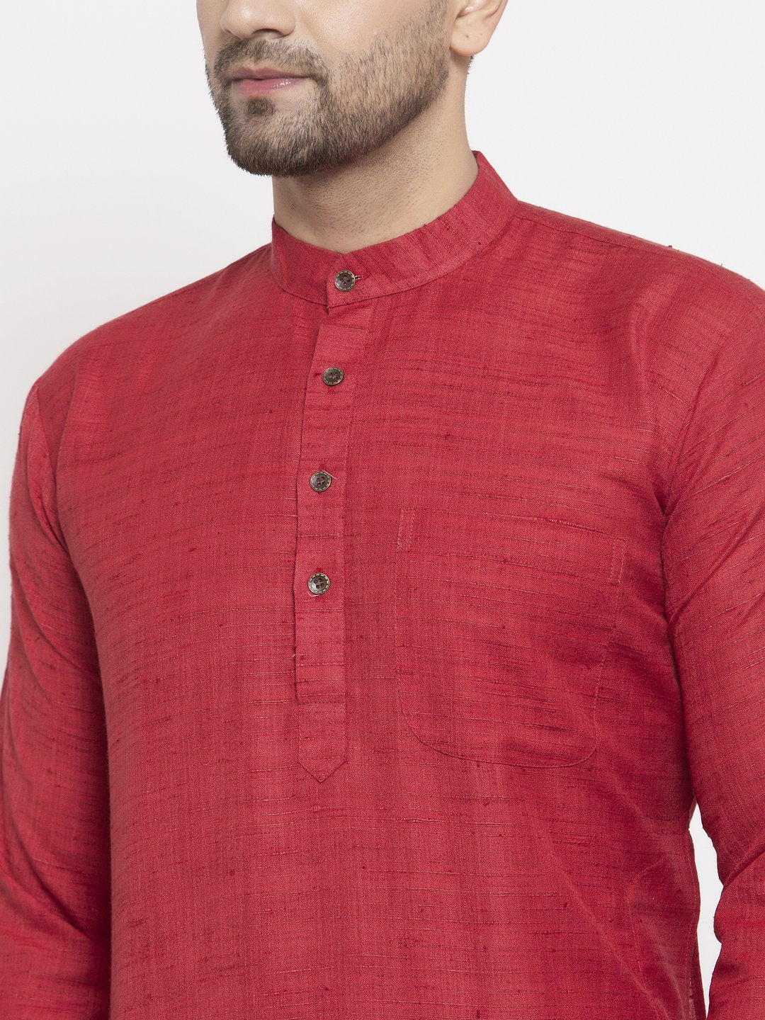 Jompers Men Maroon Self Design Kurta Only - Distacart