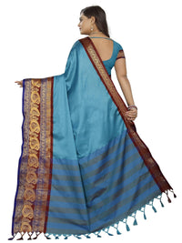 Thumbnail for Vamika Banarasi Silk Blue Weaving Saree