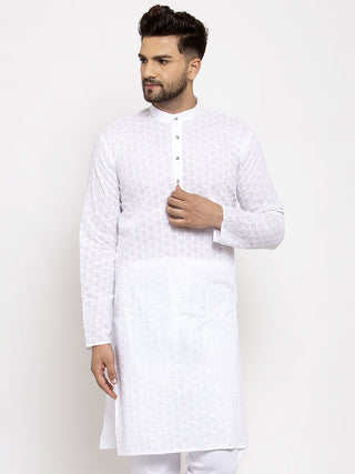 Jompers Men White Chikan Kurta Only - Distacart