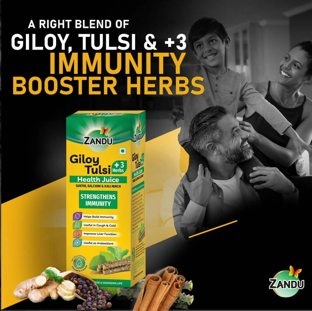 Zandu Giloy Tulsi Juice (3 herbs) - Distacart