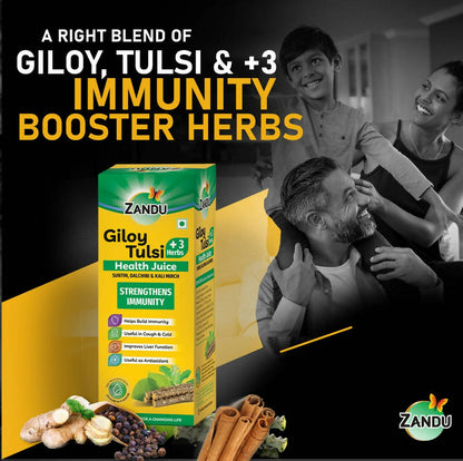 Zandu Giloy Tulsi Juice (3 herbs) - Distacart