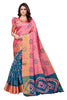 Vamika Ethnic Fire Rama Jari Border Linen Saree - Distacart