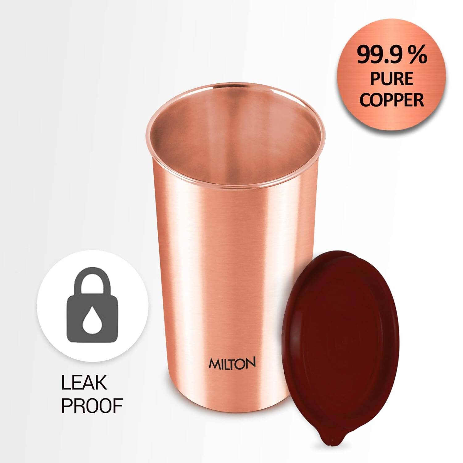 Milton Copper Drinking Water Tumbler with Lid - 480ml - Distacart