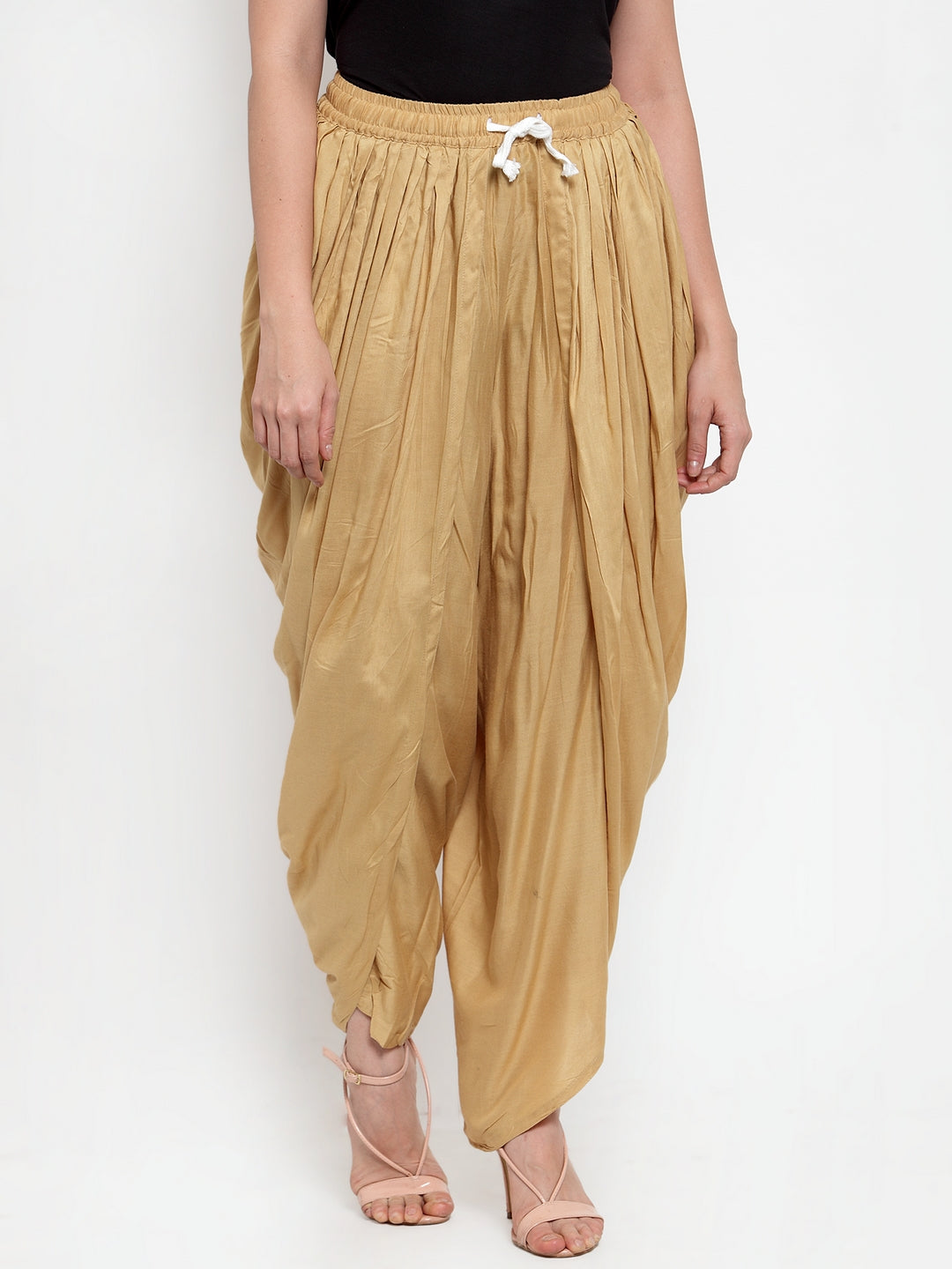 Jompers Women Beige Solid Dhoti - Distacart