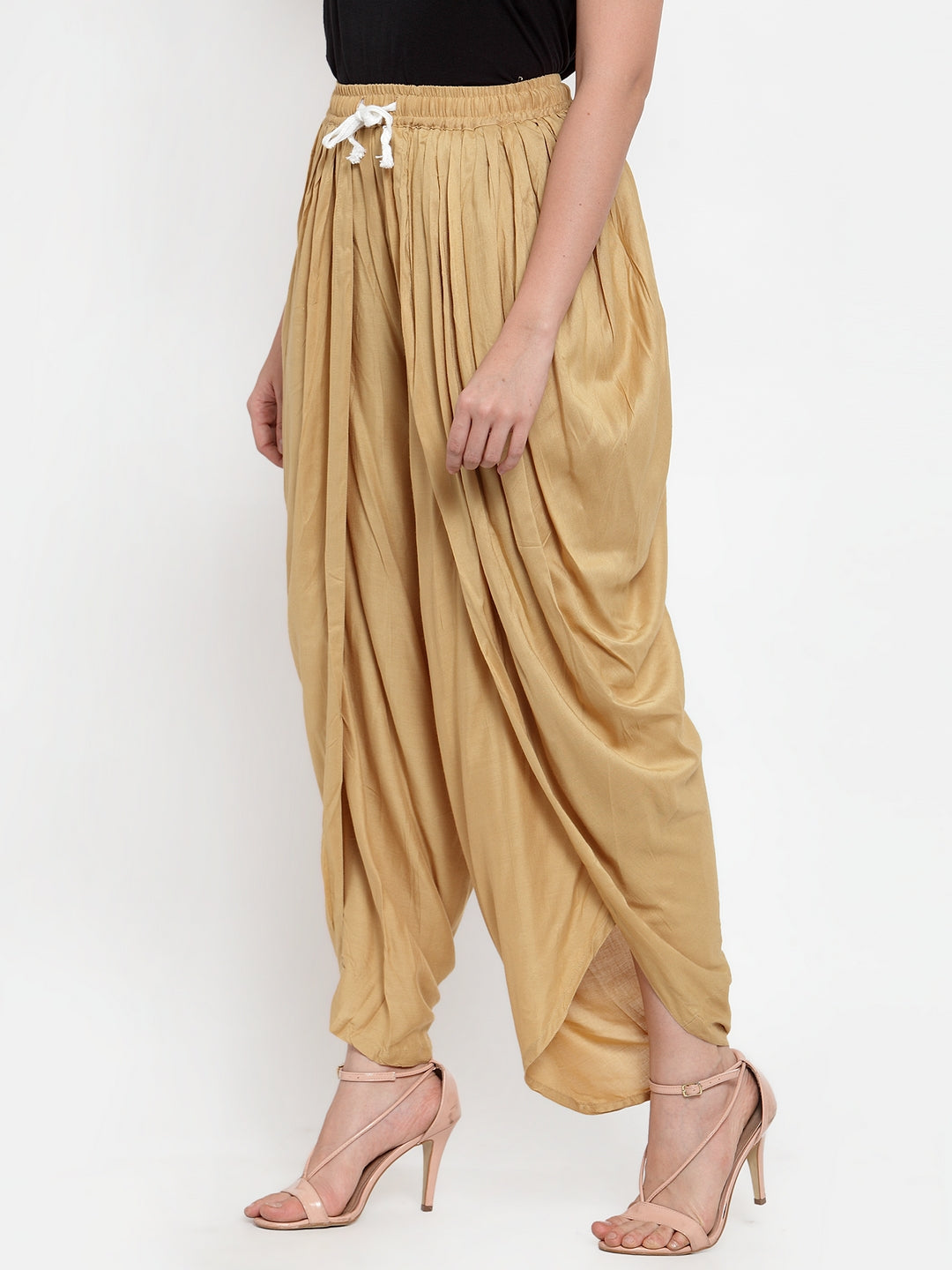 Jompers Women Beige Solid Dhoti - Distacart