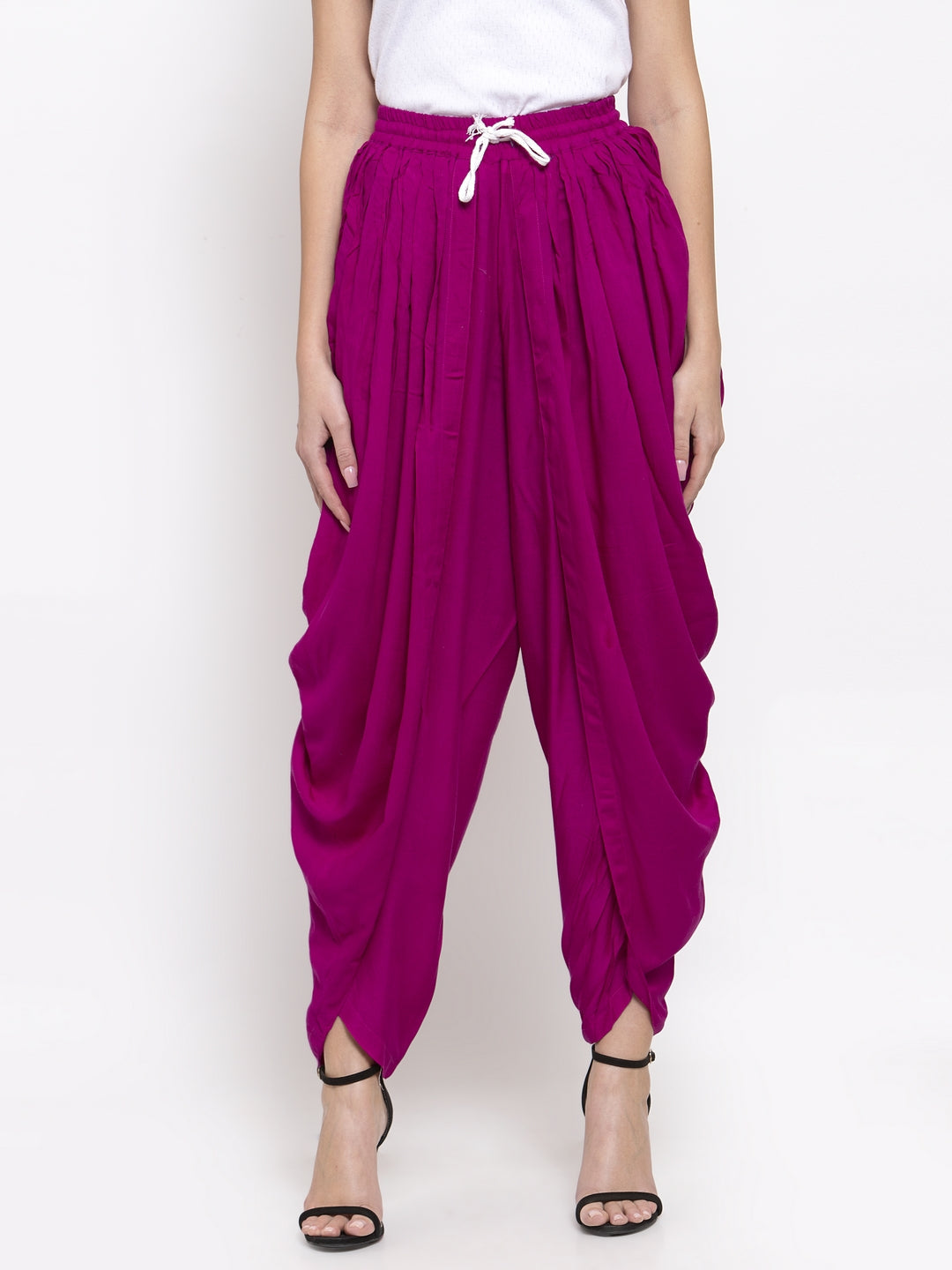 Jompers Women Purple Solid Dhoti - Distacart