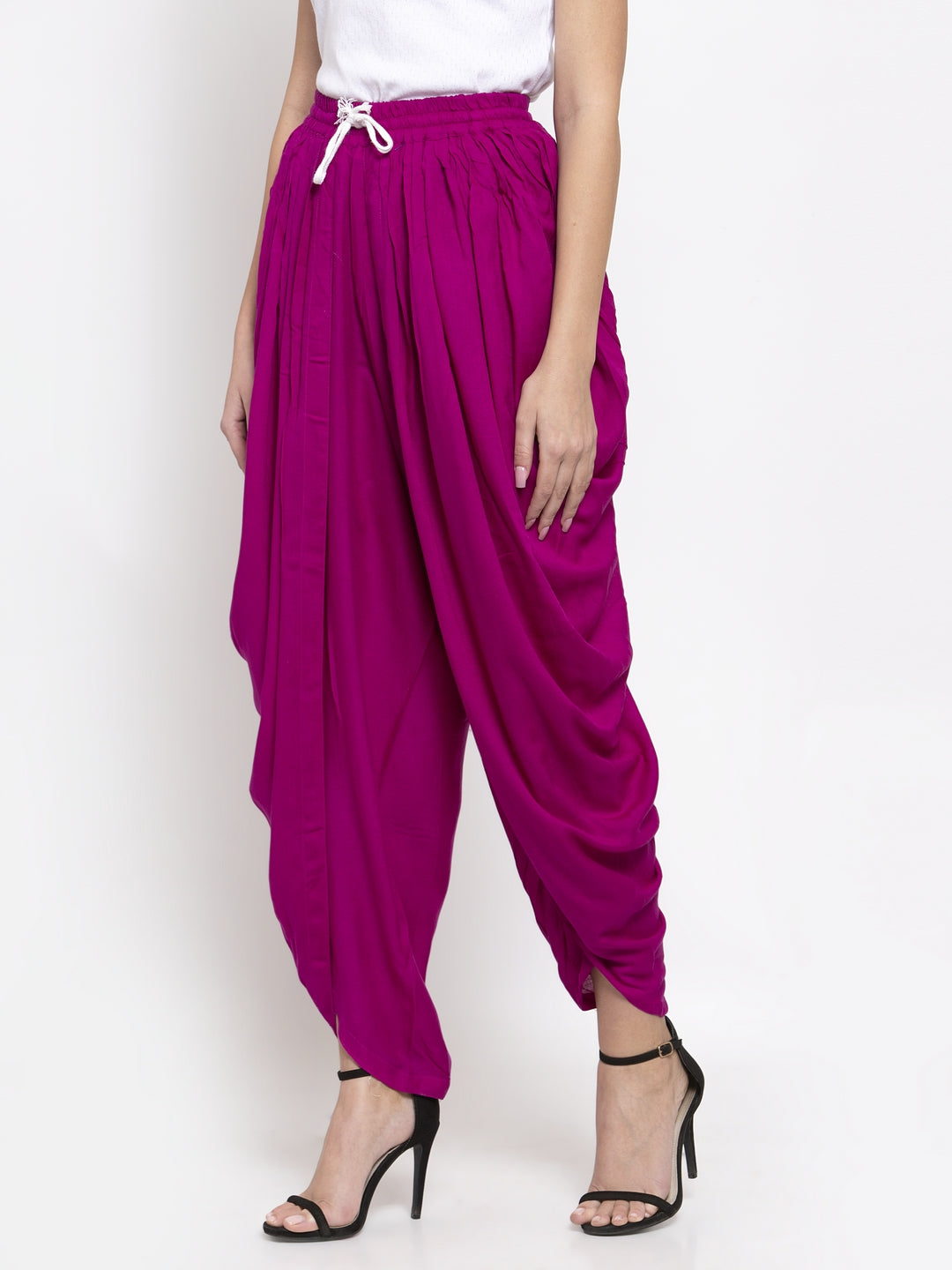 Jompers Women Purple Solid Dhoti - Distacart
