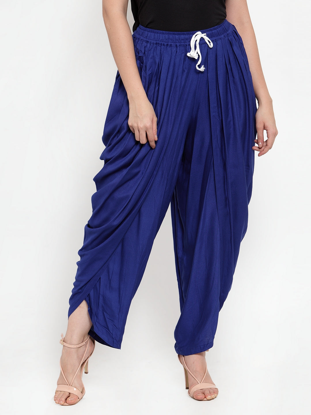 Jompers Women Royal-Blue Solid Dhoti - Distacart
