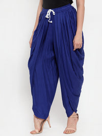 Thumbnail for Jompers Women Royal-Blue Solid Dhoti - Distacart