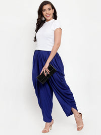 Thumbnail for Jompers Women Royal-Blue Solid Dhoti - Distacart
