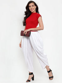 Thumbnail for Jompers Women White Solid Dhoti - Distacart