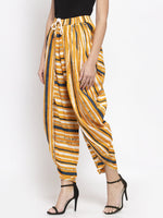 Thumbnail for Jompers Women Yellow and Blue Stripped Dhoti - Distacart