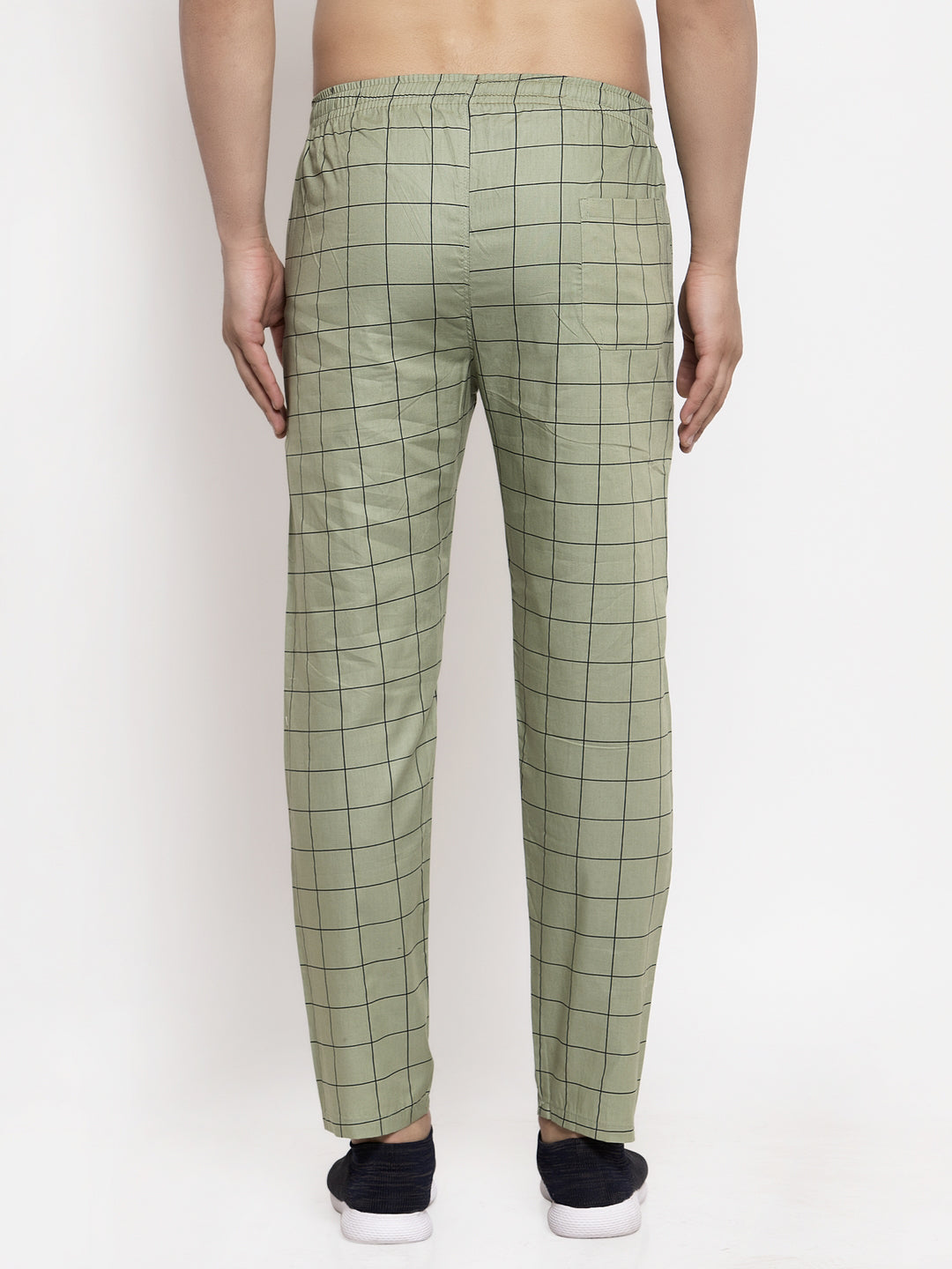 Jainish Men's Green Checked Cotton Track Pants ( JOG 012Pista ) - Distacart