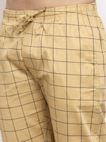 Thumbnail for Jainish Men's Rust Checked Cotton Track Pants ( JOG 012Rust ) - Distacart