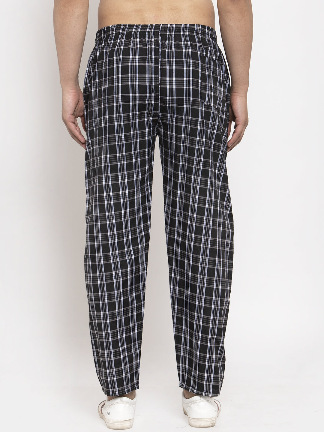 Jainish Men's Black Checked Cotton Track Pants ( JOG 013Black ) - Distacart