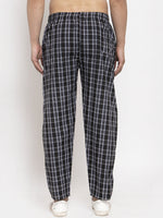 Thumbnail for Jainish Men's Black Checked Cotton Track Pants ( JOG 013Black ) - Distacart