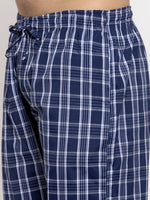 Thumbnail for Jainish Men's Blue Checked Cotton Track Pants ( JOG 013Blue ) - Distacart