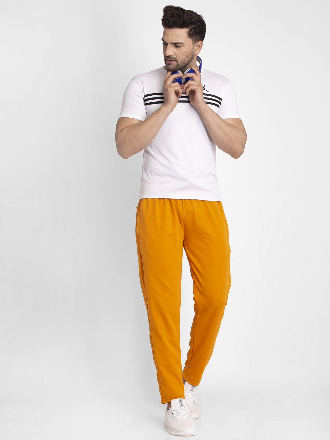 Jainish Men's Mustard Solid Track Pants ( JOG 014Mustard ) - Distacart