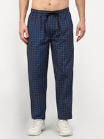 Thumbnail for Jainish Men's Navy Blue Cotton Checked Track Pants ( JOG 015Navy ) - Distacart