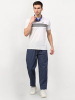 Thumbnail for Jainish Men's Navy Blue Cotton Checked Track Pants ( JOG 015Navy ) - Distacart