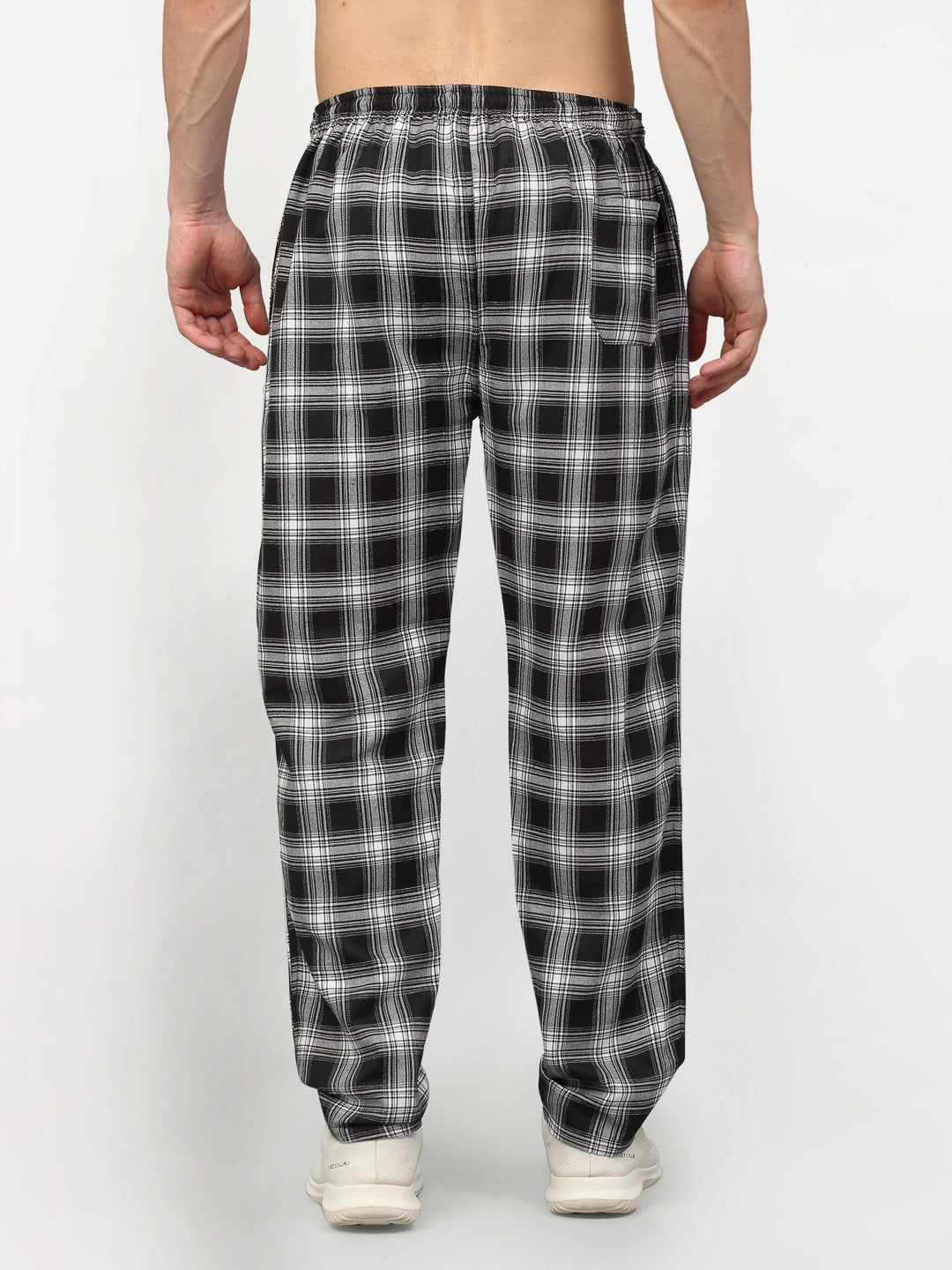 Jainish Men's Black Cotton Checked Track Pants ( JOG 016Black ) - Distacart